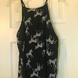High neck zebra tank - size small